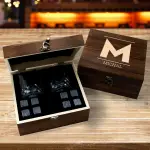 Any Initial And Name - Personalised 2 Glasses Wooden Boxed Whiskey Set