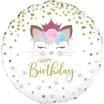 Floral Kitten Happy Birthday Balloon in a Box