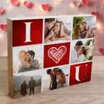 Any 6 Photos I love You - Wooden Photo Blocks