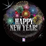 Fireworks Happy New Year! Balloon in a Box