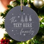 Personalised Slate Christmas Ornament 12x12cm