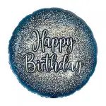Glitter Happy Birthday Navy Gold Balloon in a Box