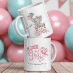 It's a Girl, Gender-Reveal, Elephant Design - Personalised Mug