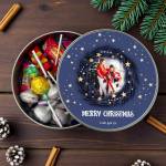 Christmas Personalised Round Sweets Tin
