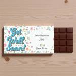 Get Well Soon Flowers Personalised Chocolate Bar 90g