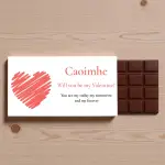 Heart Design Personalised Chocolate Bar 90g