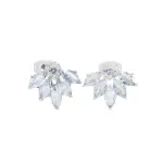 Tipperary Crystal Maureen O'Hara Vintage Flower Earrings Sapphire Silver