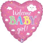 Welcome Baby Girl Balloon in a Box
