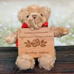 Smile Because You Are My Mother - Wooden Plaque Personalised Teddy Bear