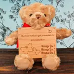 Best Grandmother - Wooden Plaque Personalised Teddy Bear