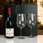 Tipperary Crystal Set of 2 Red Wine Glasses with Wine in Gift Box