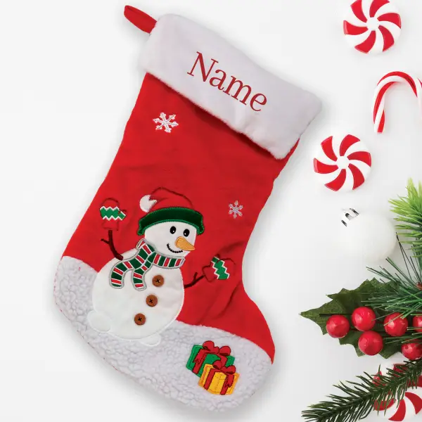 Snowman Personalised Christmas Stocking