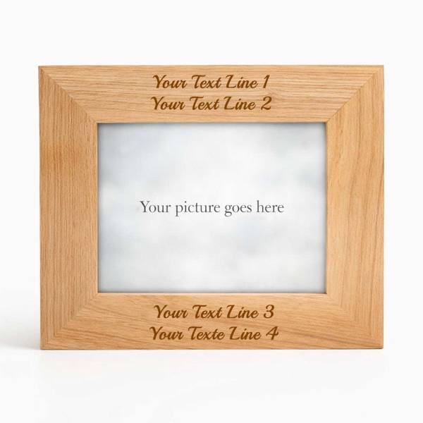 Solid Oak Effect Personalised Picture Frame