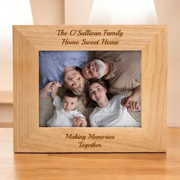 Solid Oak Effect Personalised Picture Frame