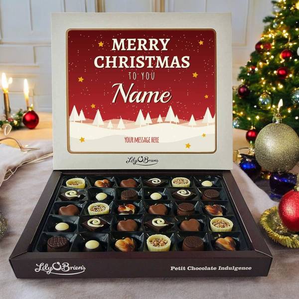 Merry Christmas Personalised Chocolate Box 270g