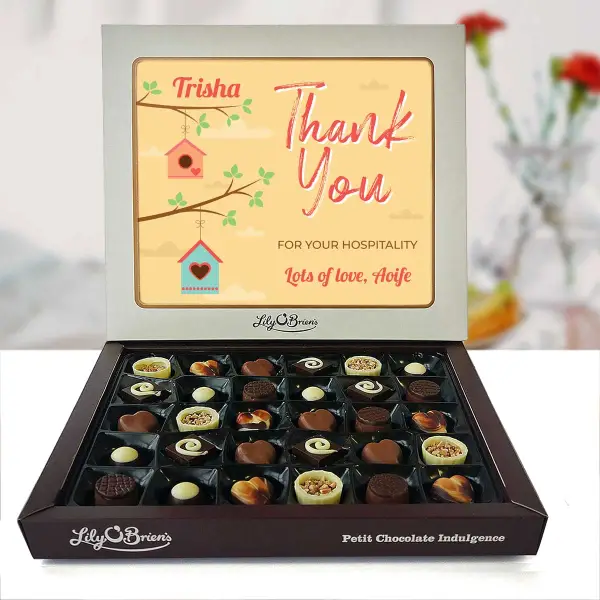Bird Houses Thank You Any Message Personalised Chocolate Box 270g