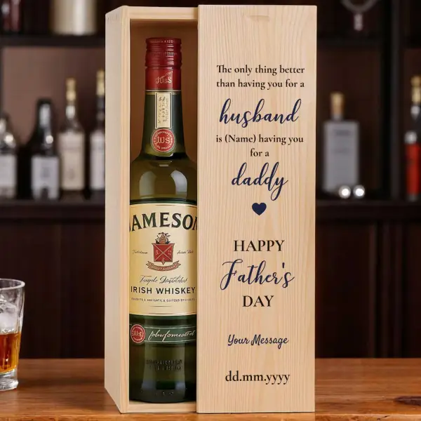 Husband Daddy Father's Day Whiskey - Personalised Wooden Box