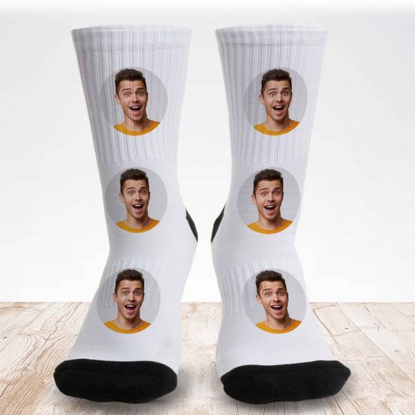 Any Eight Photos and Message - Personalised Socks