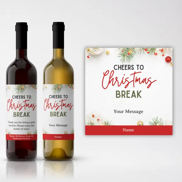 Cheers to Christmas Break Personalised Wine