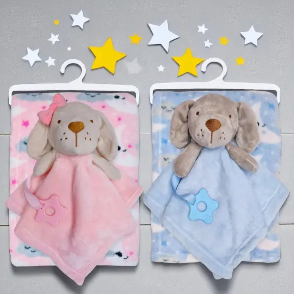 Personalised Baby Blanket & Comforter Set - Puppy