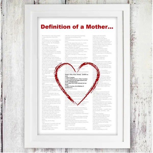 Definition of a Mother Personalised Framed Poster