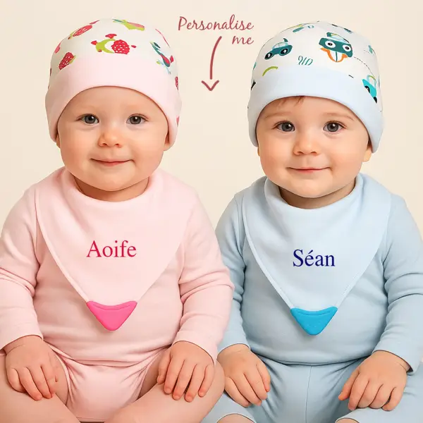 Embroidered Bandana Bib & Hat Set