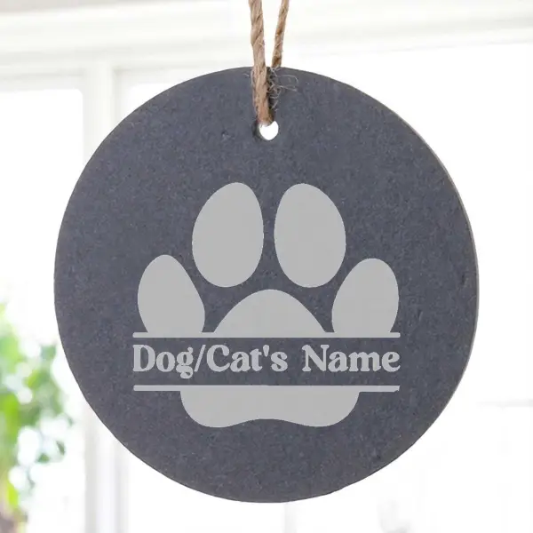 Personalised Round Slate Hanging Sign 12x12cm