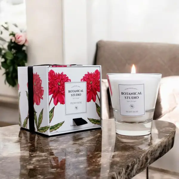 Tipperary Crystal Botanical Studio Candle - Peony Rose