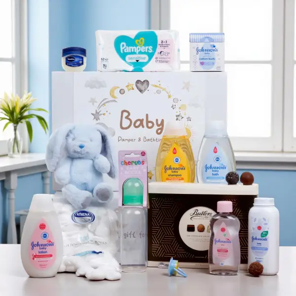 Baby Pamper and Bathtime Hamper (Blue)