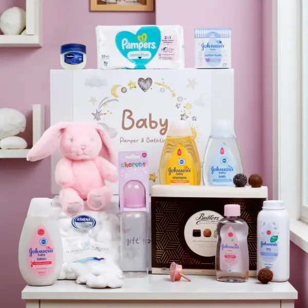 Baby Pamper and Bathtime Hamper (Pink)