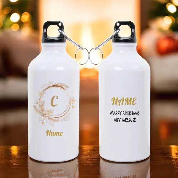 Merry Christmas Personalised Travel Water Bottle - 500ml