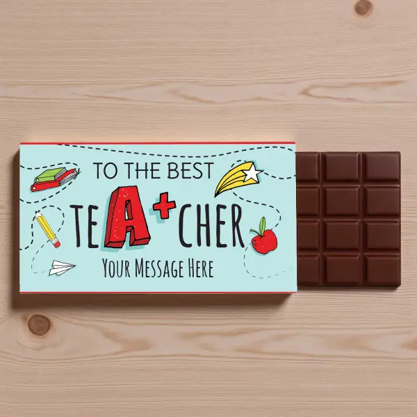 To The Best Teacher Personalised Chocolate Bar 90g