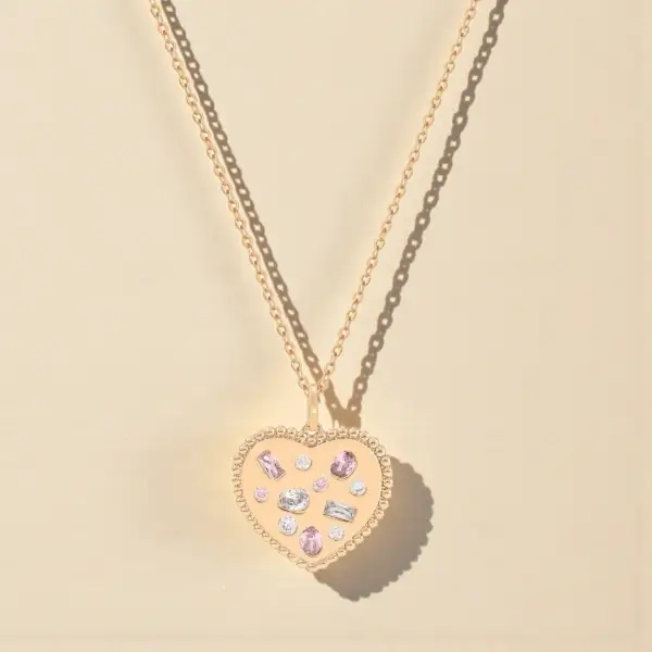 Tipperary Crystal Maureen O'Hara Solid Heart with Inset Cz Gold