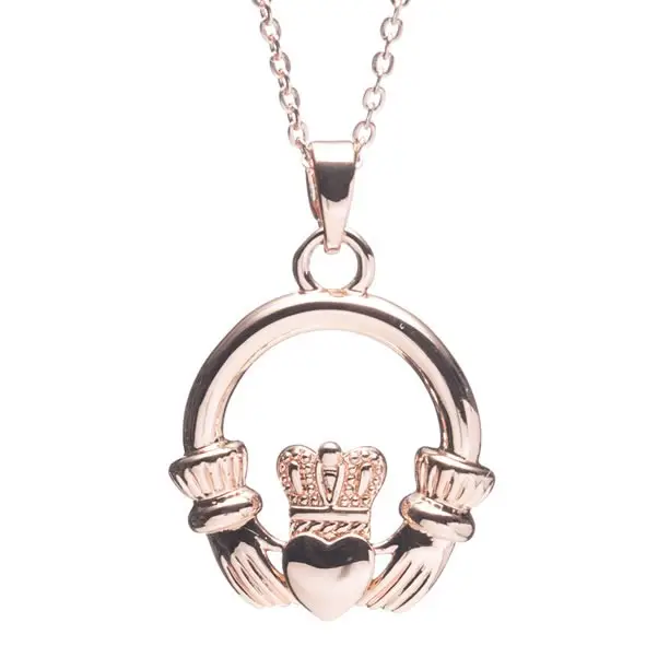 Rose Gold Claddagh Pendant - Newgrange Living