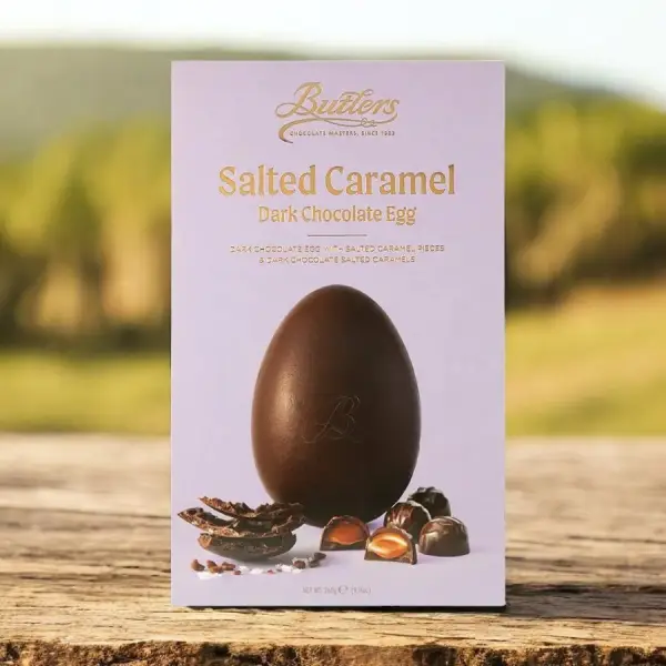 Butler's Dark Salted Caramel Inclusion Signature Boxed Chocolate Egg 260g