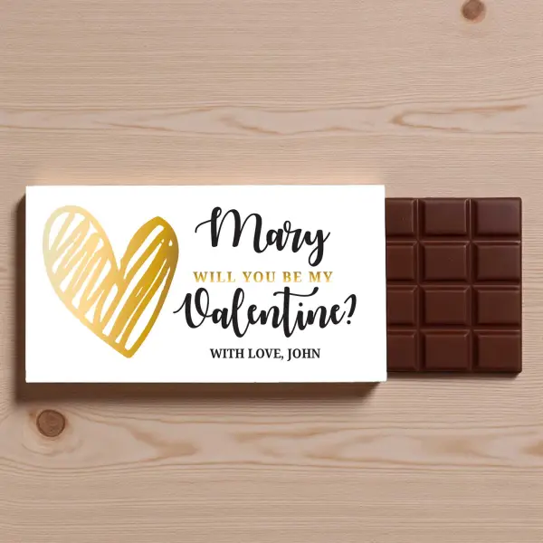 Will You Be My Valentine? Personalised Chocolate Bar 90g