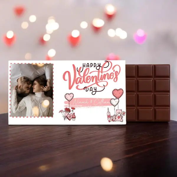 Valentine's Day Personalised Chocolate Bar 90g