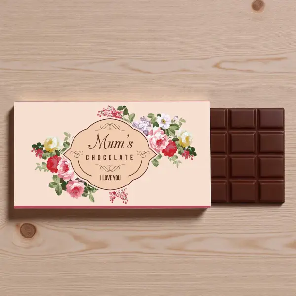 Mum's Chocolate Flowers Personalised Chocolate Bar 90g
