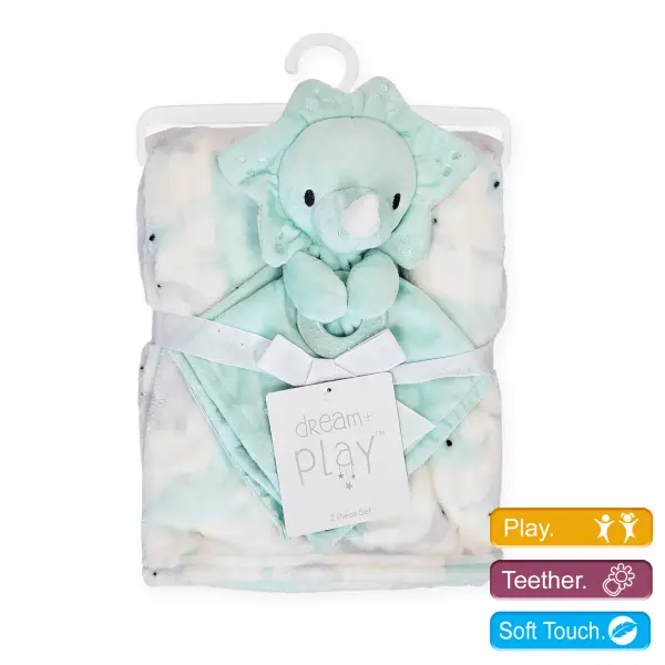 Personalised Baby Blanket & Comforter Set - Dino