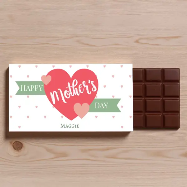 Happy Mother's Day Hearts Personalised Chocolate Bar 90g