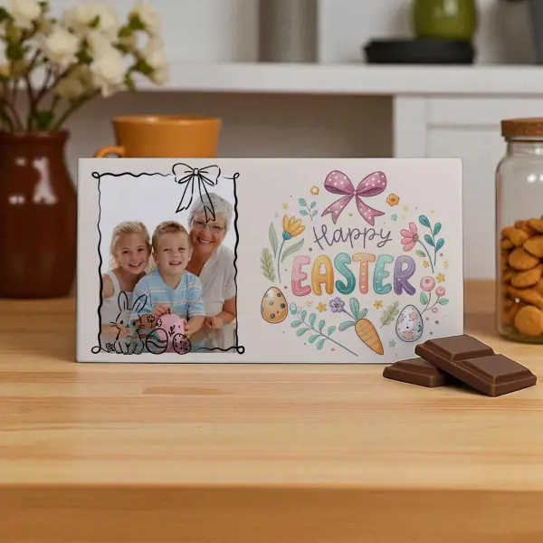 Happy Easter Any Name Bunny Personalised Chocolate Bar 90g