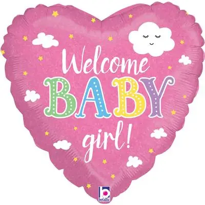 Welcome Baby Girl Balloon in a Box