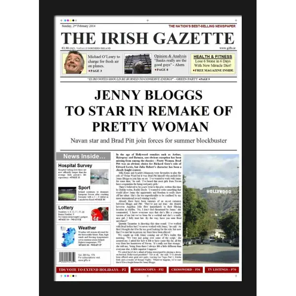 Star in Remake of Pretty Woman (FEMALE) - Newspaper Spoof