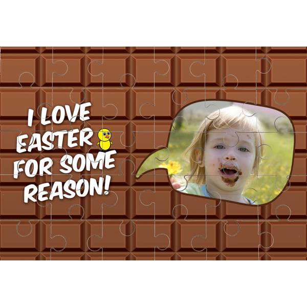 Easter Love Chocolate Photo Personalised Jigsaw