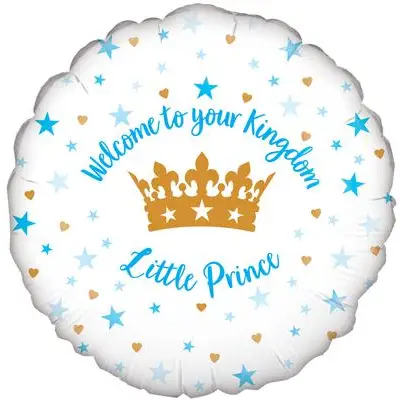 Welcome Little Prince Hearts Balloon in a Box