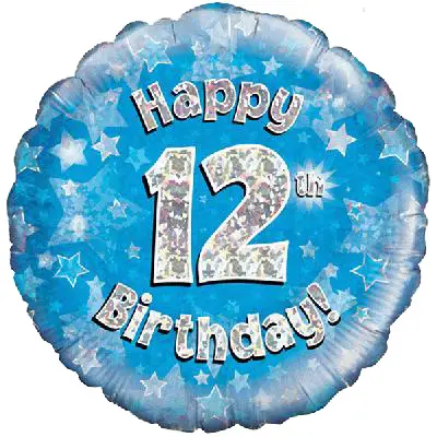 Happy 12th Birthday (BLUE) Balloon in a Box