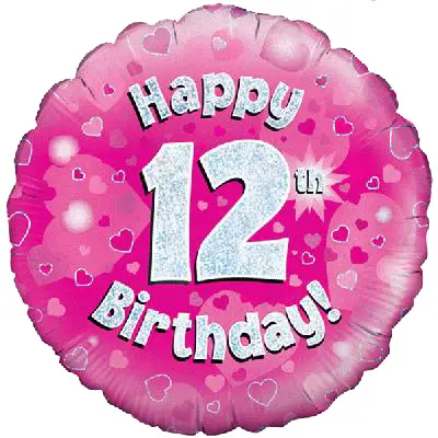 Happy 12th Birthday (PINK) Balloon in a Box
