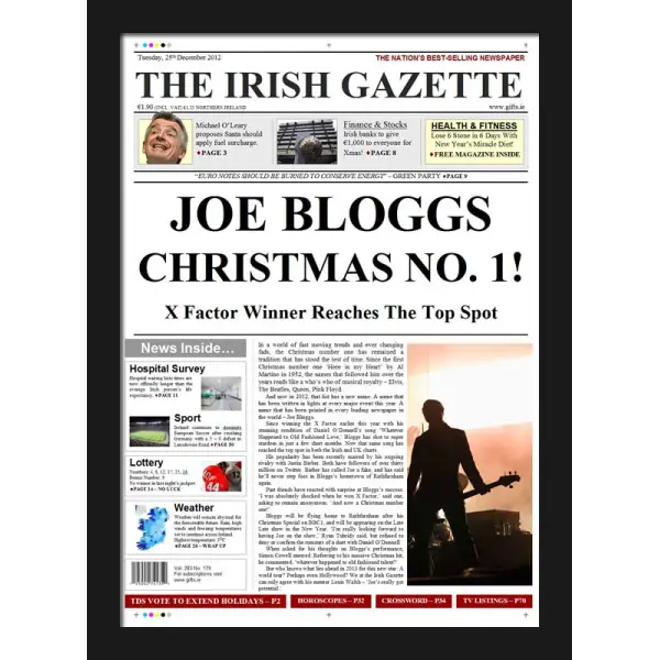 Christmas No. 1 Newspaper Spoof - Male