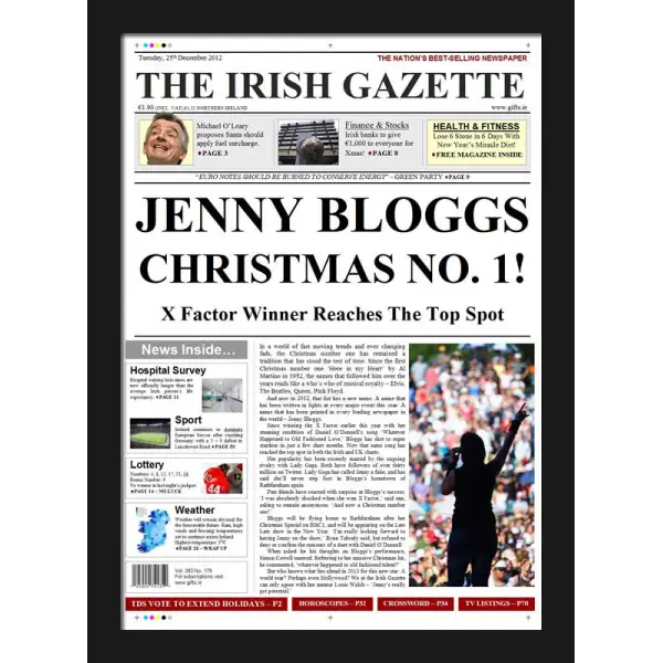 Christmas No. 1 Newspaper Spoof - Female