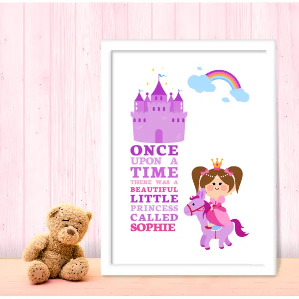 Princess Little Girl Personalised Poster